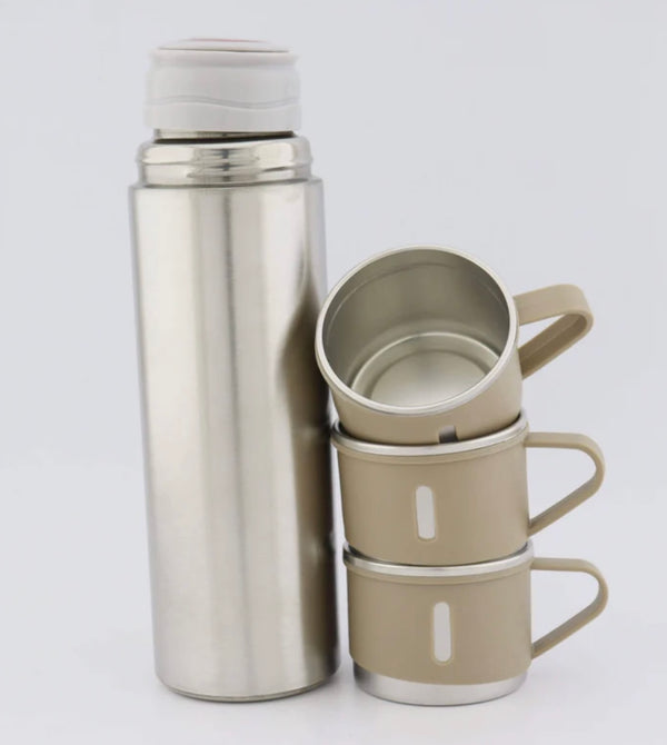 Set Termo Acero Inoxidable con 3 Pocillos